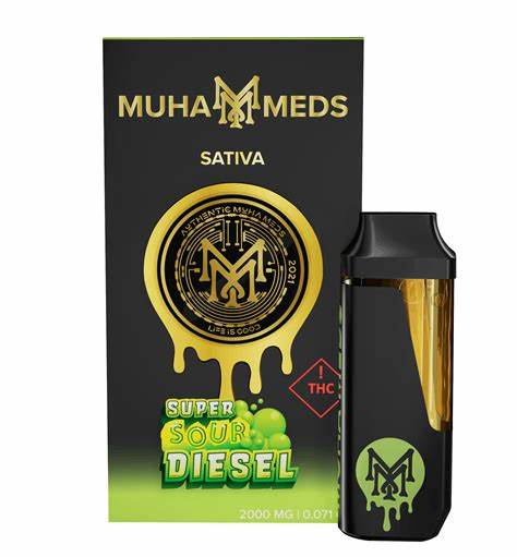 Muha Meds Super Sour Diesel 2000mg Cart | Potent 2g Vape for Ultimate Flavor & Experience - Image 3